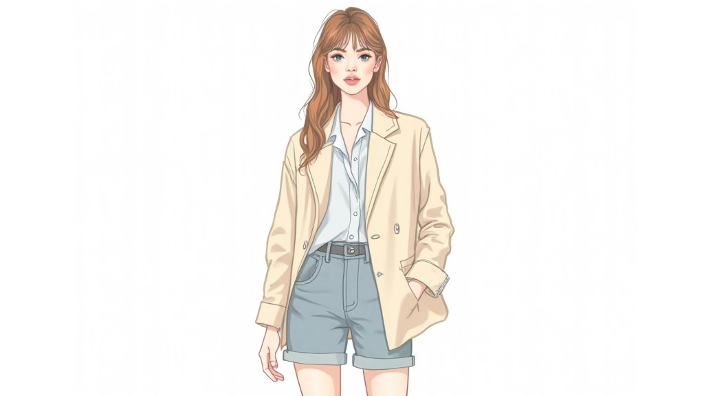 Katmanlı giyim stilleri gösteren moda çizimi ve fotoğraflar