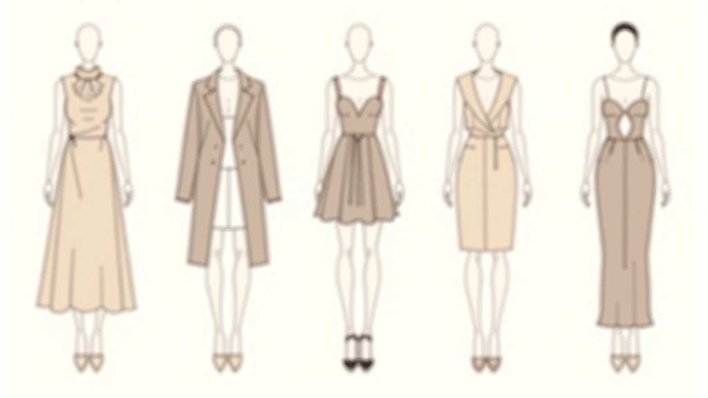 Orantı ve silüet kurallarını gösteren farklı vücut tipleri ve giyim stilleri